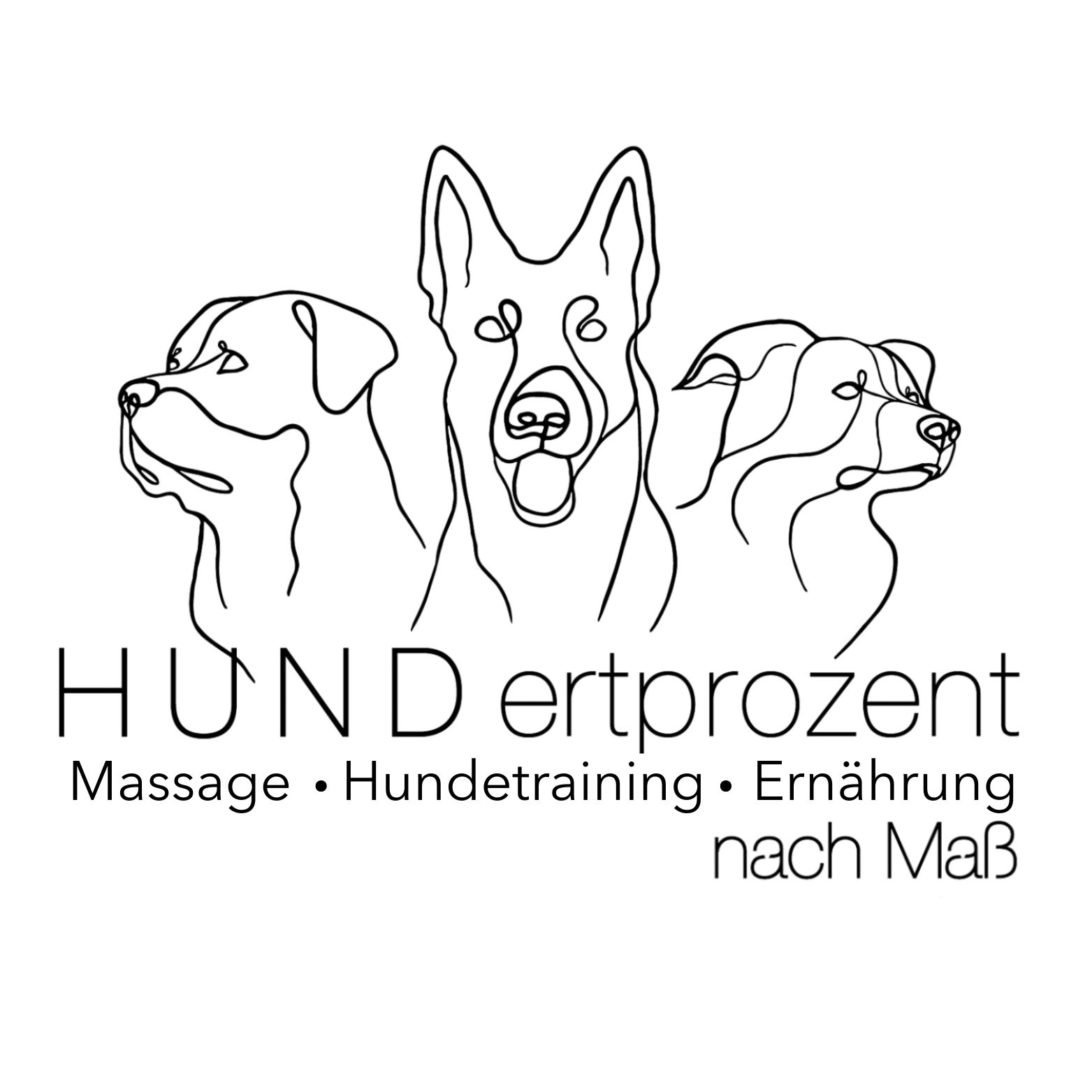 HUNDertprozent Massage - Hundetraining - Ernährung nach Maß Logo